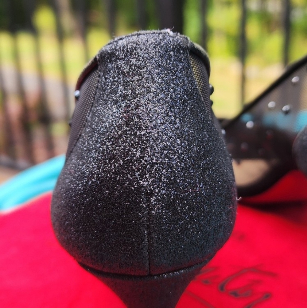 Louboutin Black Mesh Stiletto Heels - Picture 6 of 10